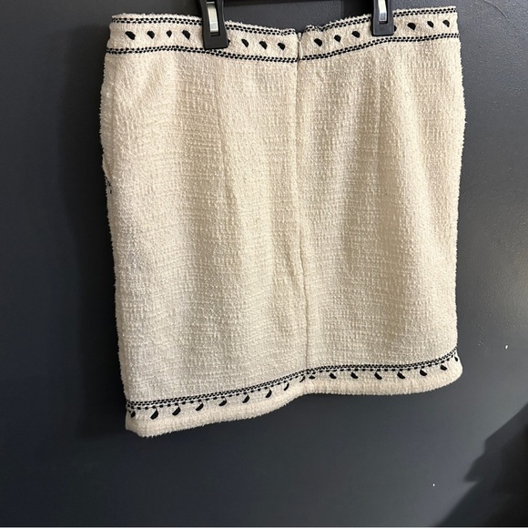 Anthropologie Dolan Tilley Textured Mini Skirt | Ivory and Black | Size Small - Picture 5 of 8